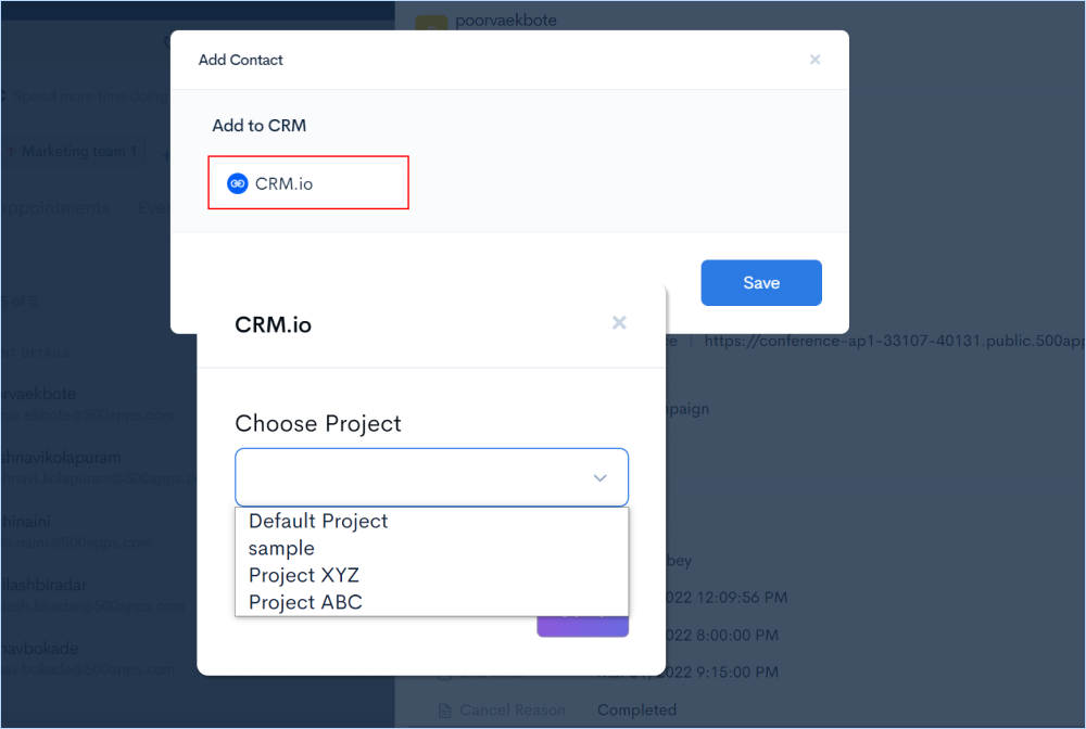 Exporting Contacts to CRM